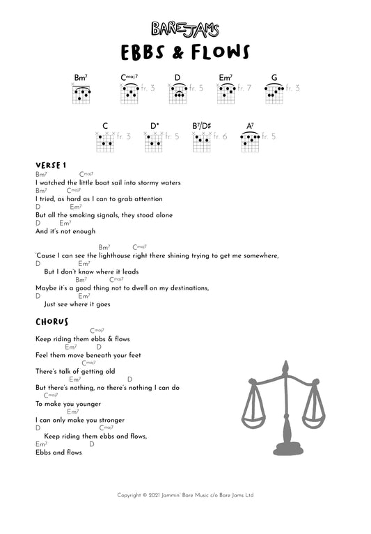 Ebbs & Flows Lyrics/Guitar Sheet Music