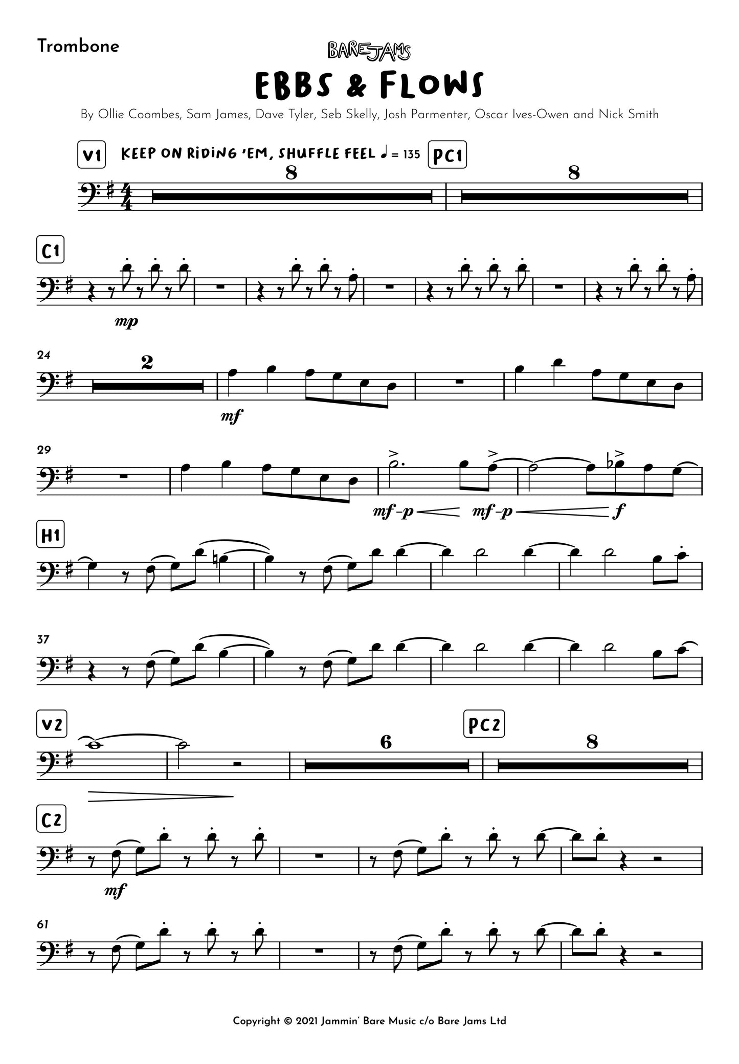 Ebbs & Flows Trombone Sheet Music