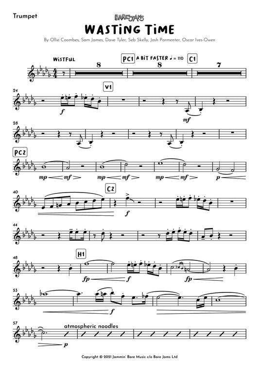 Wasting Time Trumpet Sheet Music