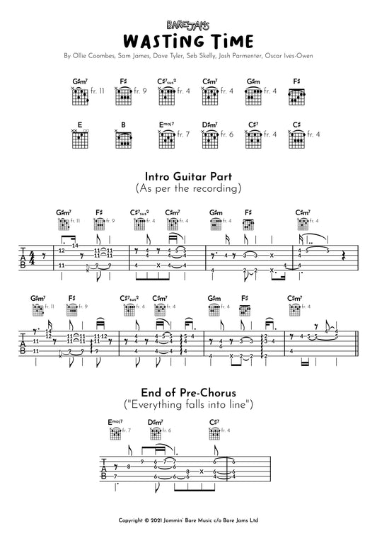 Wasting Time Guitar Sheet Music