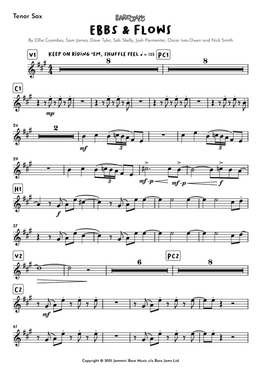 Ebbs & Flows Tenor Saxophone Sheet Music