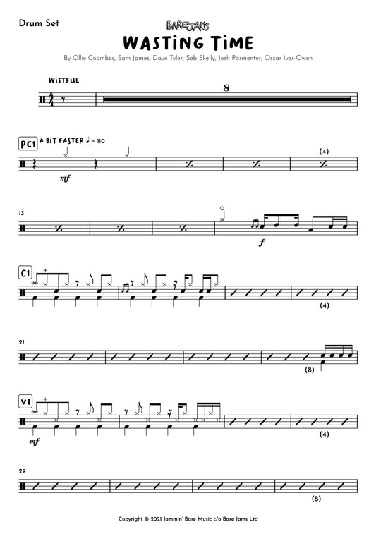 Wasting Time Drum Chart Sheet Music