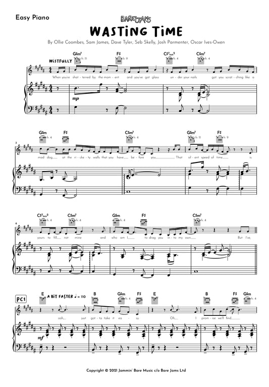 Wasting Time Piano Sheet Music