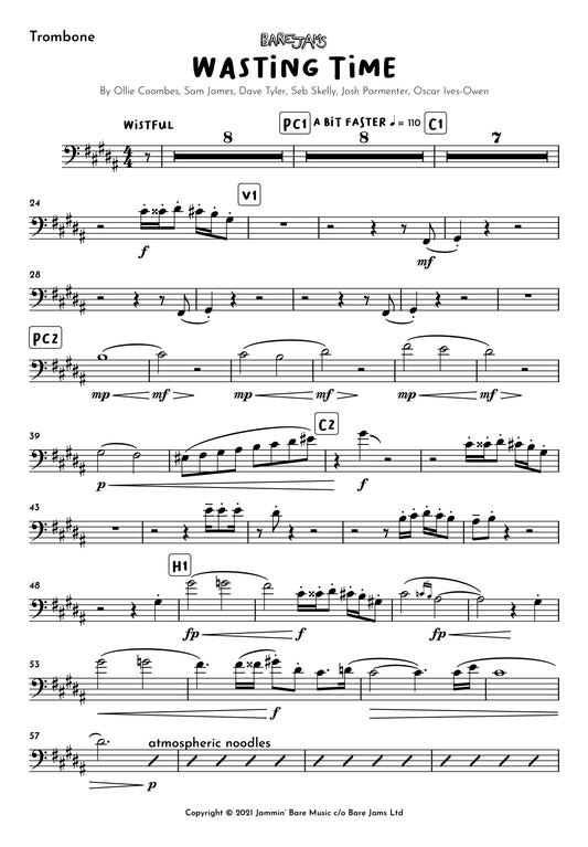 Wasting Time Trombone Sheet Music